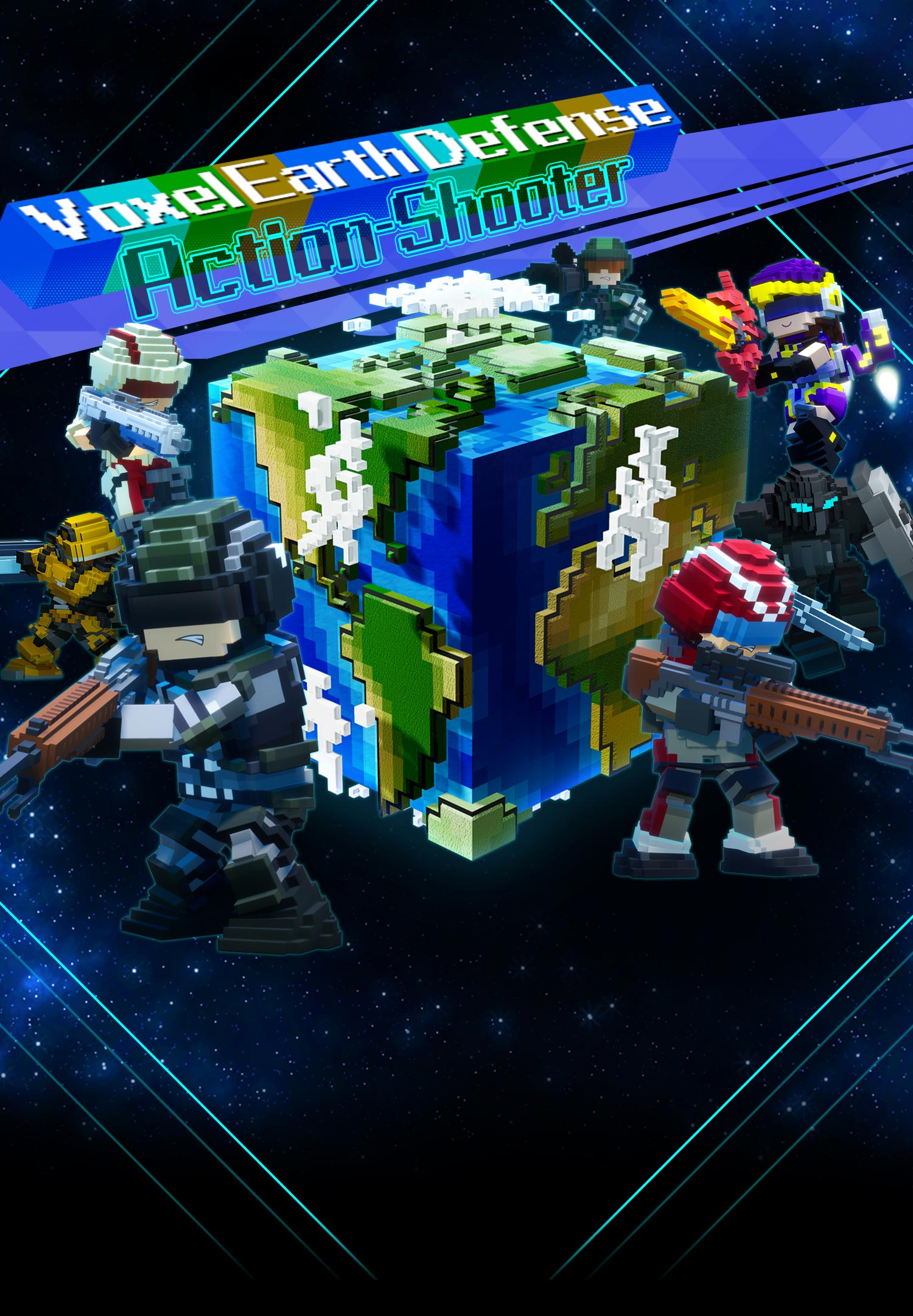 Voxel Earth Defense Action-Shooter