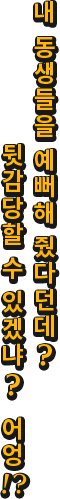 내 동생들을 예뻐해 줬다던데? 뒷감당할 수 있겠냐? 어엉!!?